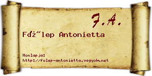 Fülep Antonietta névjegykártya